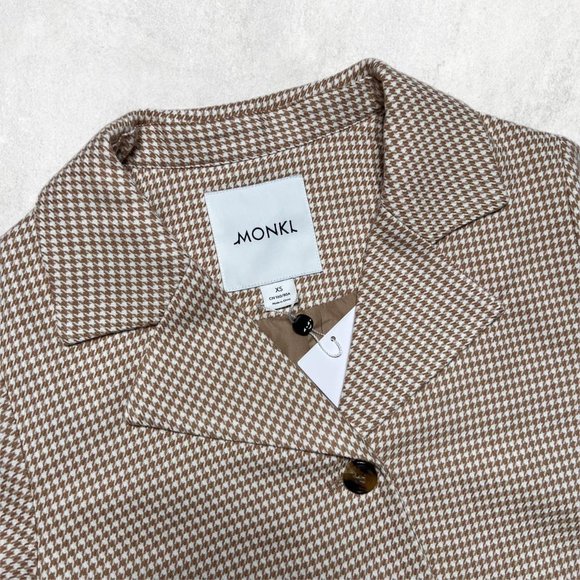 NWT Monki houndstooth crop blazer - Picture 3 of 4